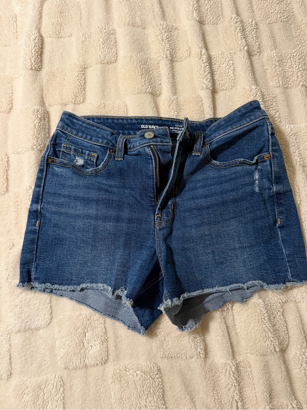Old Navy Dark Blue Denim Frayed Hem Shorts